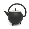 Online Dubbelwandige Theepot Duet Design Saturn - Mat Zwart 1,2 Liter - Bredemeijer