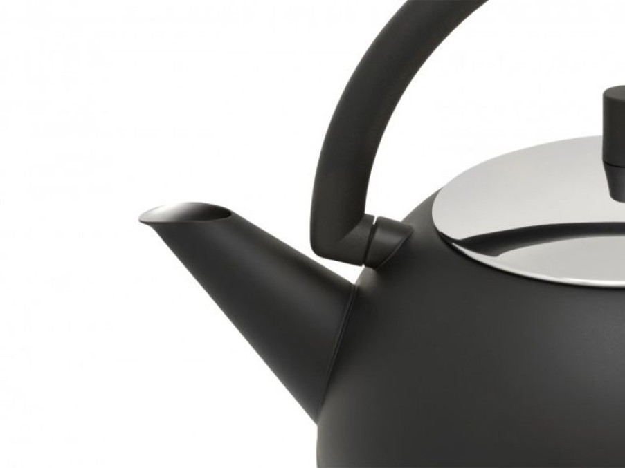 Online Dubbelwandige Theepot Duet Design Saturn - Mat Zwart 1,2 Liter - Bredemeijer