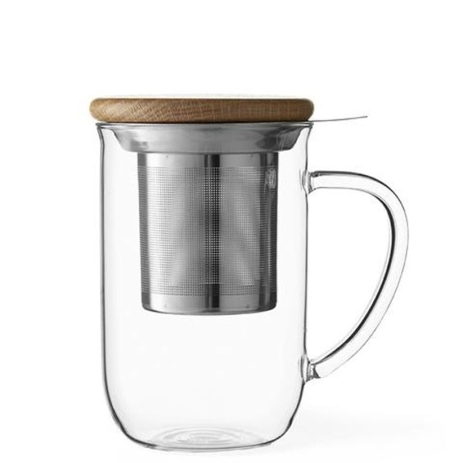 Best Theeglas Met Filter En Houten Deksel 0,55 Liter - Viva Scandinavia