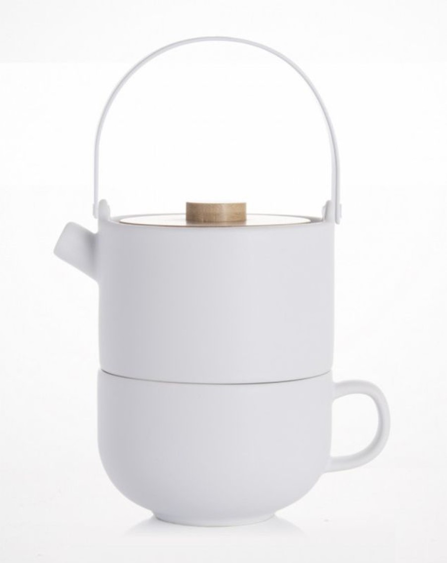 Clearance Tea For One Theepot Umea 0,5 Liter - Wit - Bredemeijer