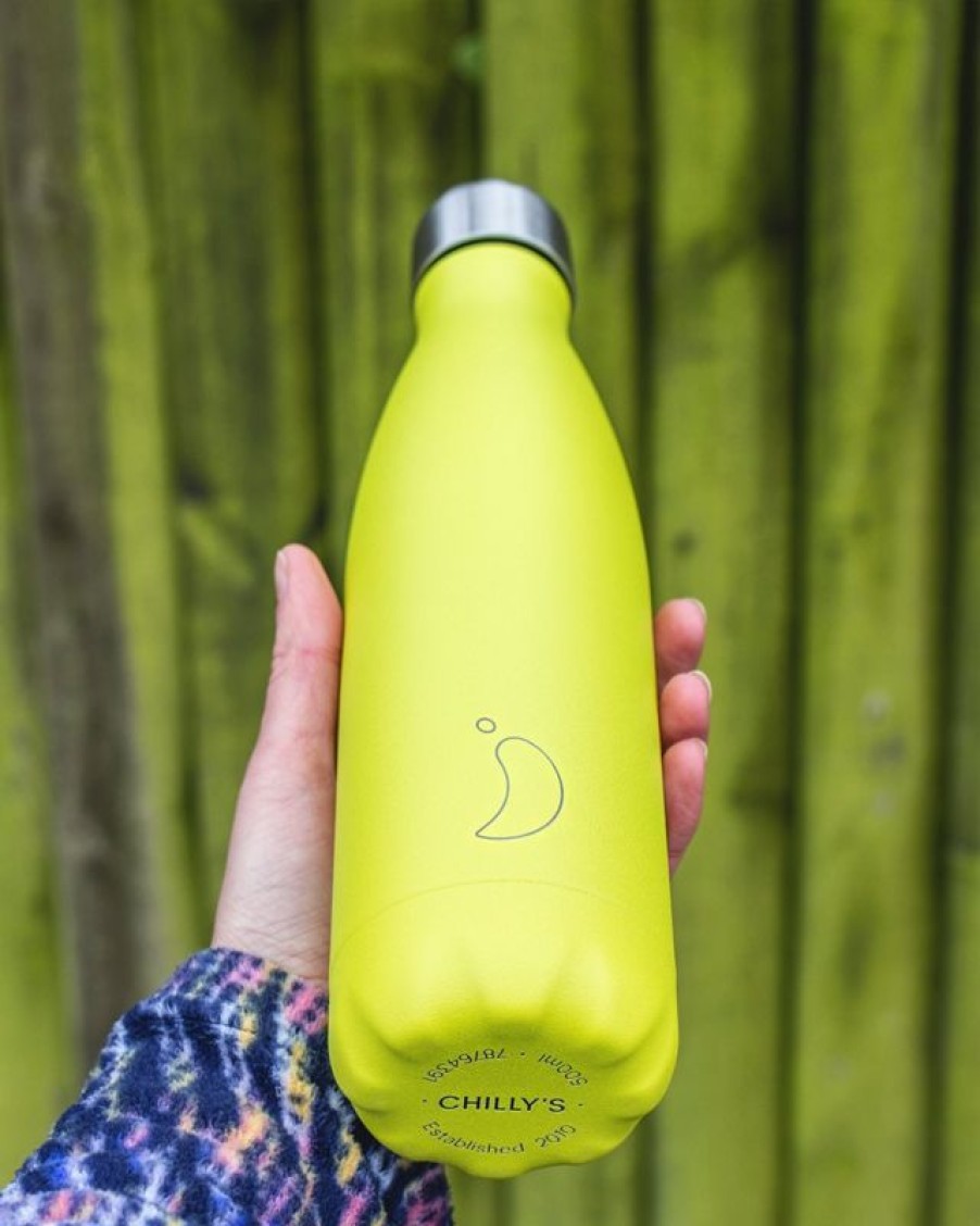 Online Chillys Bottle - Neon Yellow - 500 Ml